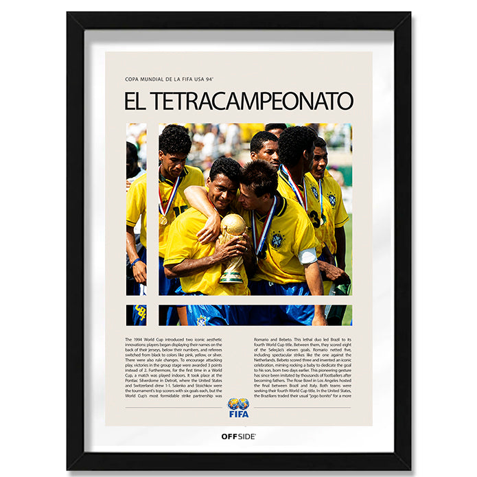 Brasil Tetracampeón Estados Unidos 1994 - marco negro