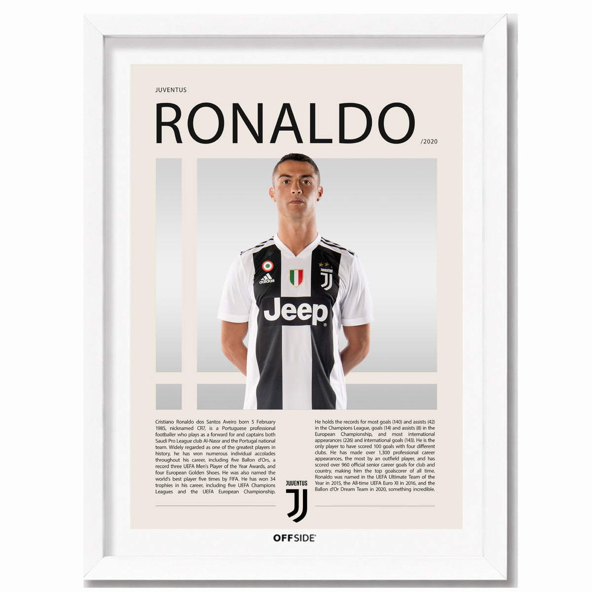 Cristiano Ronaldo CR7 en Juventus Temporada 2020 - marco blanco