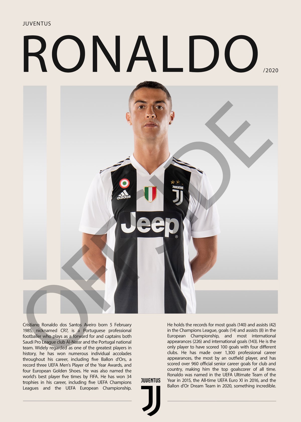 Cristiano Ronaldo CR7 en Juventus Temporada 2020 - vista con marca de agua