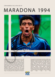 Diego Maradona Último Mundial Estados Unidos 1994 - detalle del diseño