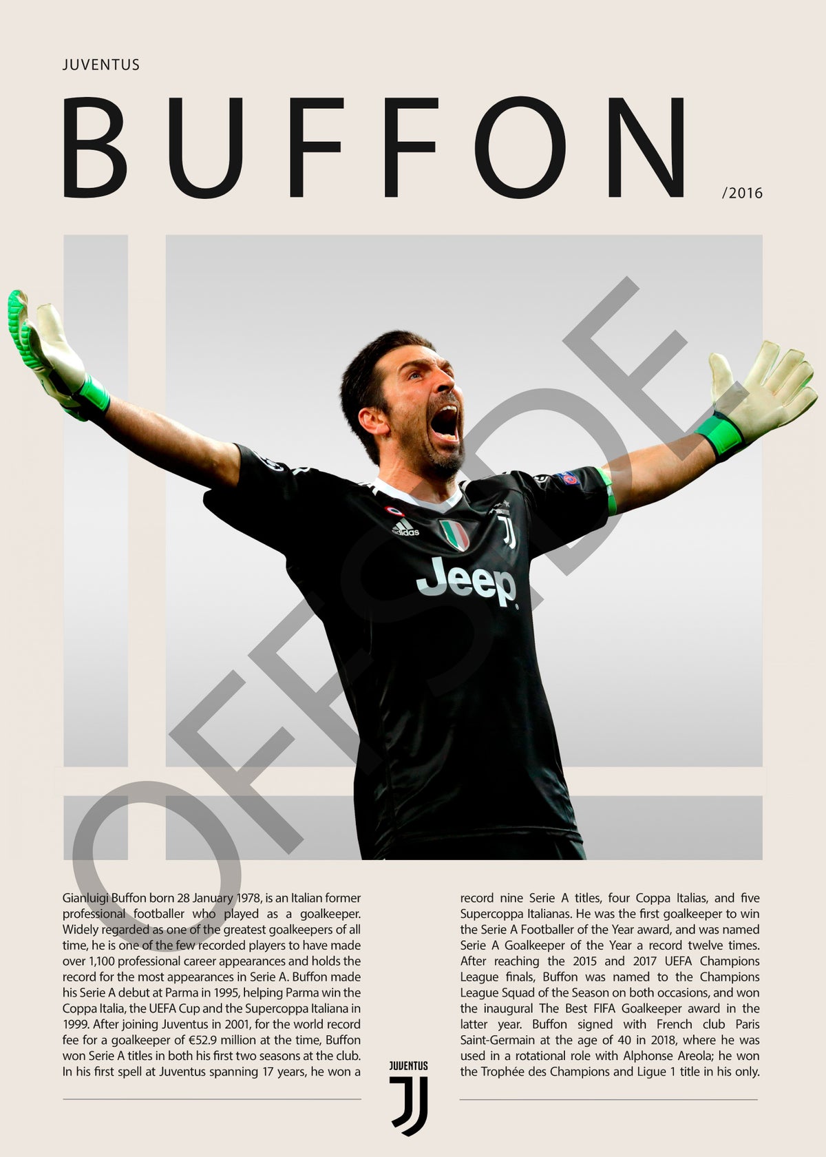 Gianluigi Buffon Gigi en Juventus Temporada 2016 - vista con marca de agua