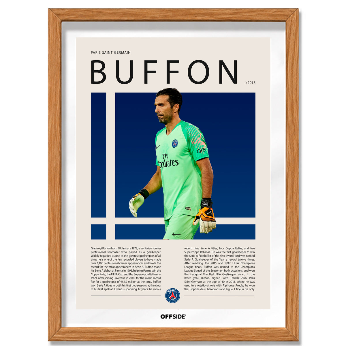 Gianluigi Buffon Gigi en PSG Temporada 2018 - marco madera