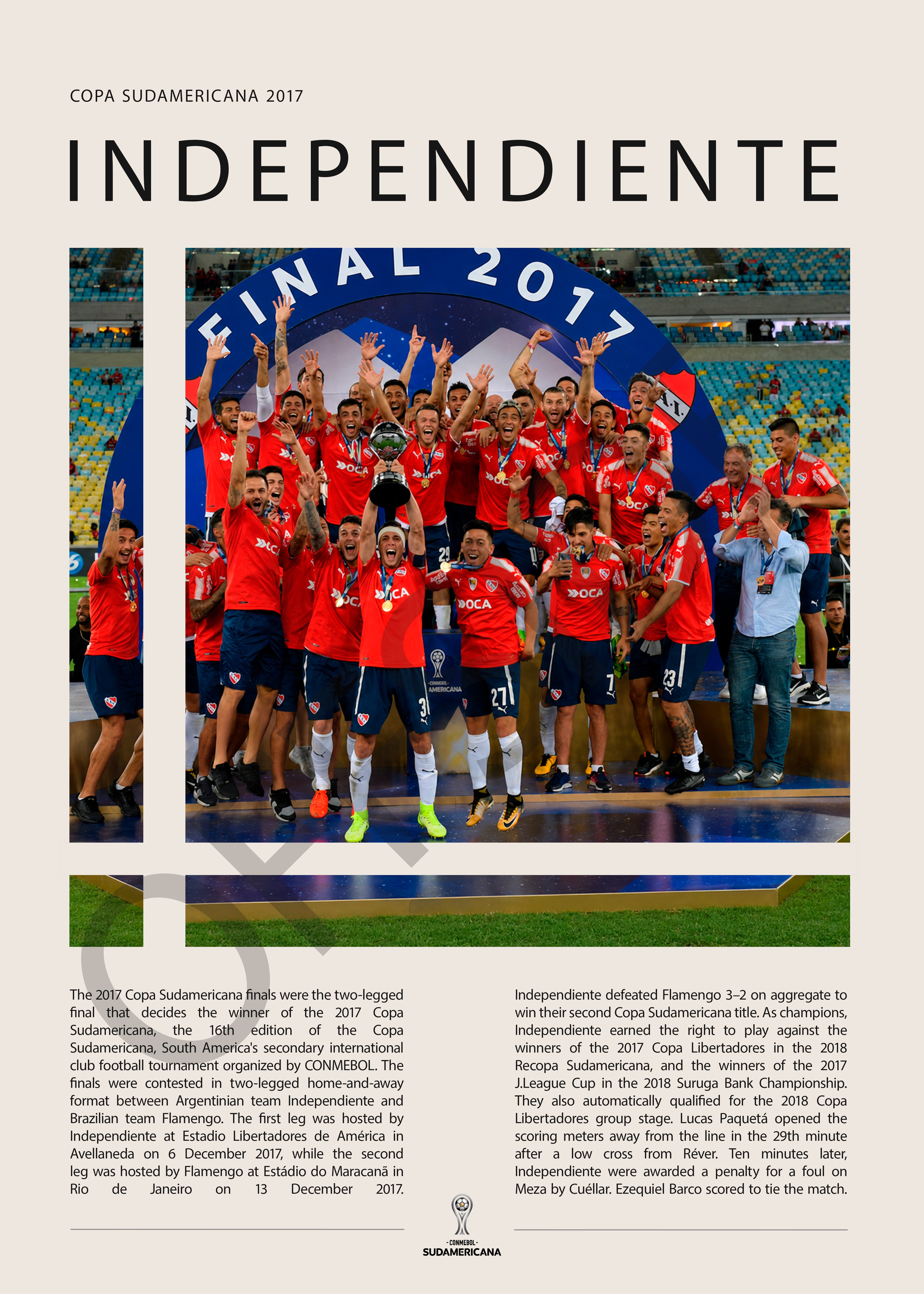 Independiente Campeón Copa Sudamericana 2017 - detalle del diseño