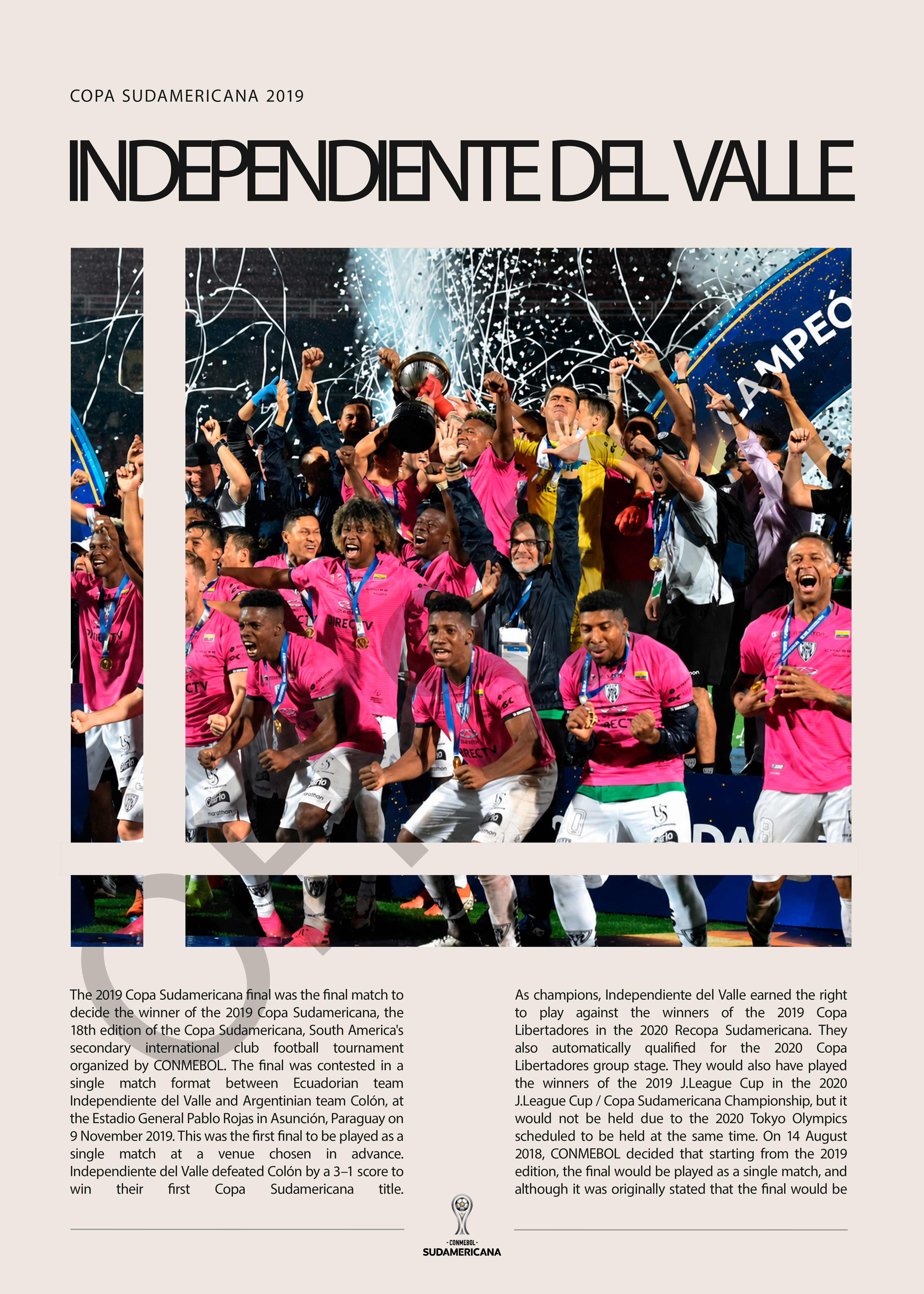 Independiente del Valle Campeón Copa Sudamericana 2019 - detalle del diseño