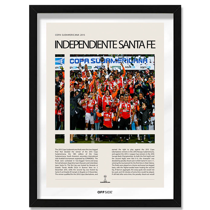 Independiente Santa Fe Campeón Copa Sudamericana 2015 - marco negro