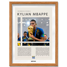 Kylian Mbappé Campeón del Mundo Rusia 2018 - marco madera