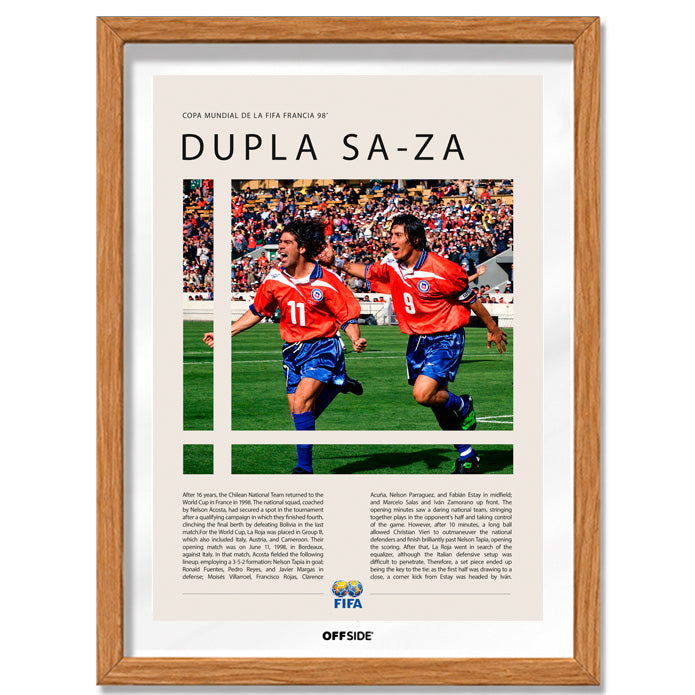 Iván Zamorano y Marcelo Salas Mundial Francia 1998 - marco madera