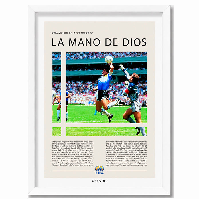 Diego Maradona La Mano de Dios México 1986 - marco blanco