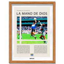 Diego Maradona La Mano de Dios México 1986 - marco madera