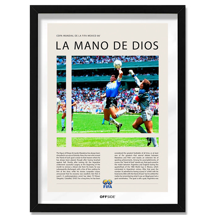 Diego Maradona La Mano de Dios México 1986 - marco negro