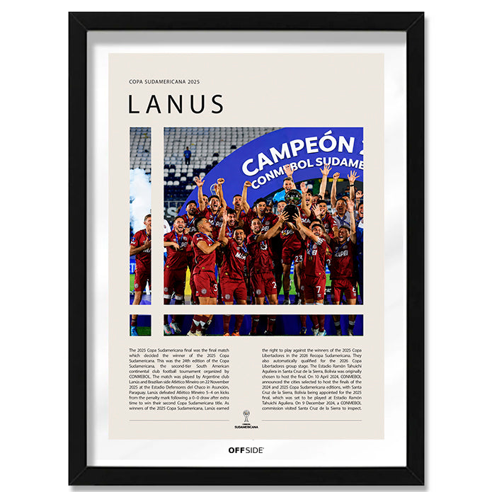 Lanús Campeón Copa Sudamericana 2025 - marco negro