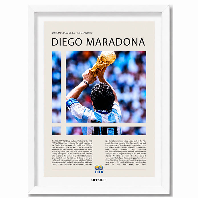 Diego Maradona Campeón del Mundo México 1986 - marco blanco