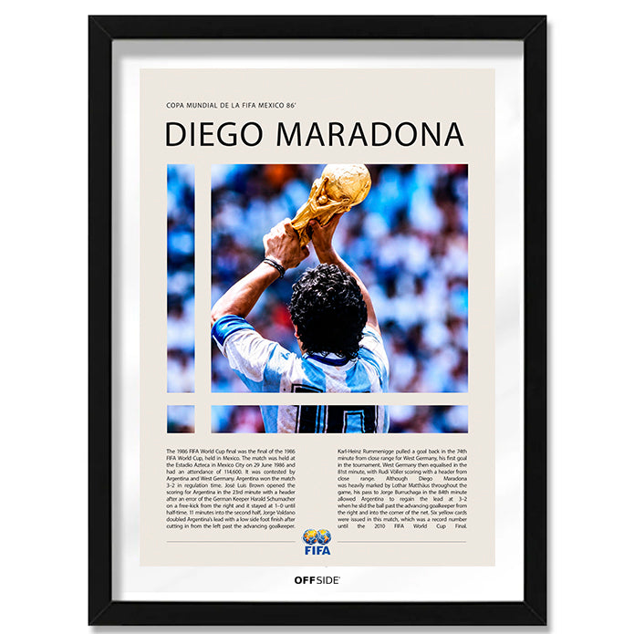 Diego Maradona Campeón del Mundo México 1986 - marco negro