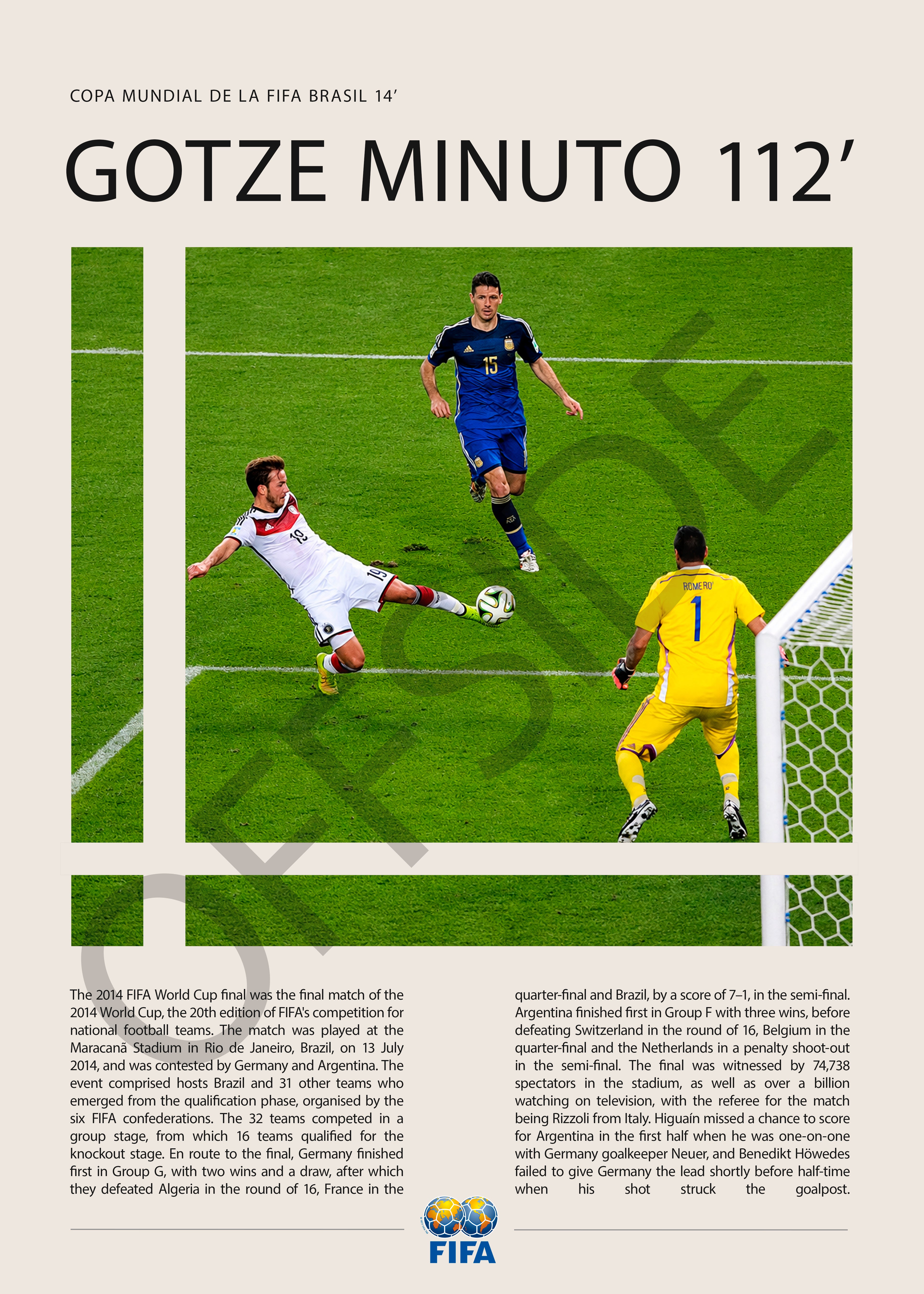 Mario Götze Gol en la Final Brasil 2014 - detalle del diseño
