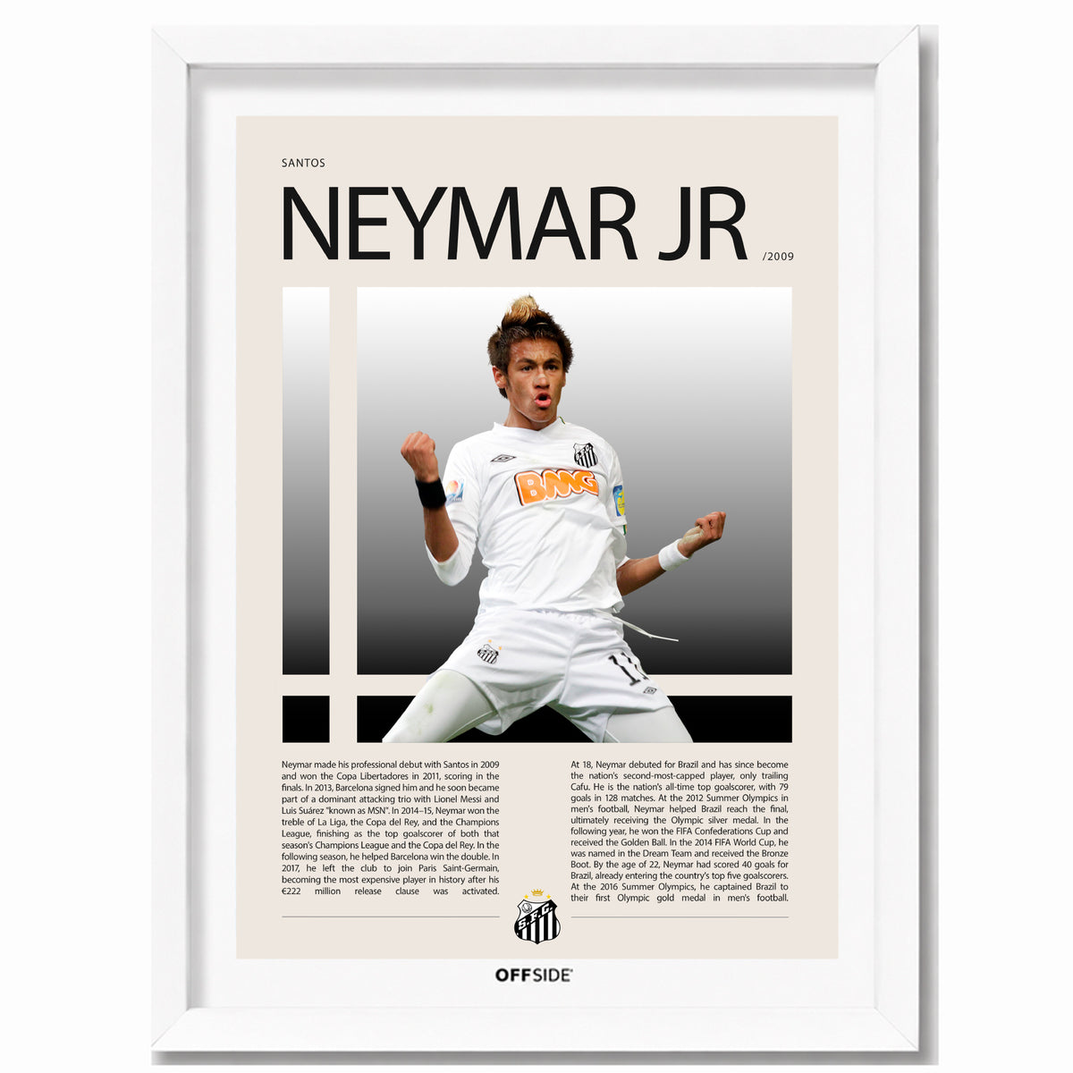 Neymar Jr Ney en Santos Temporada 2009 - marco blanco