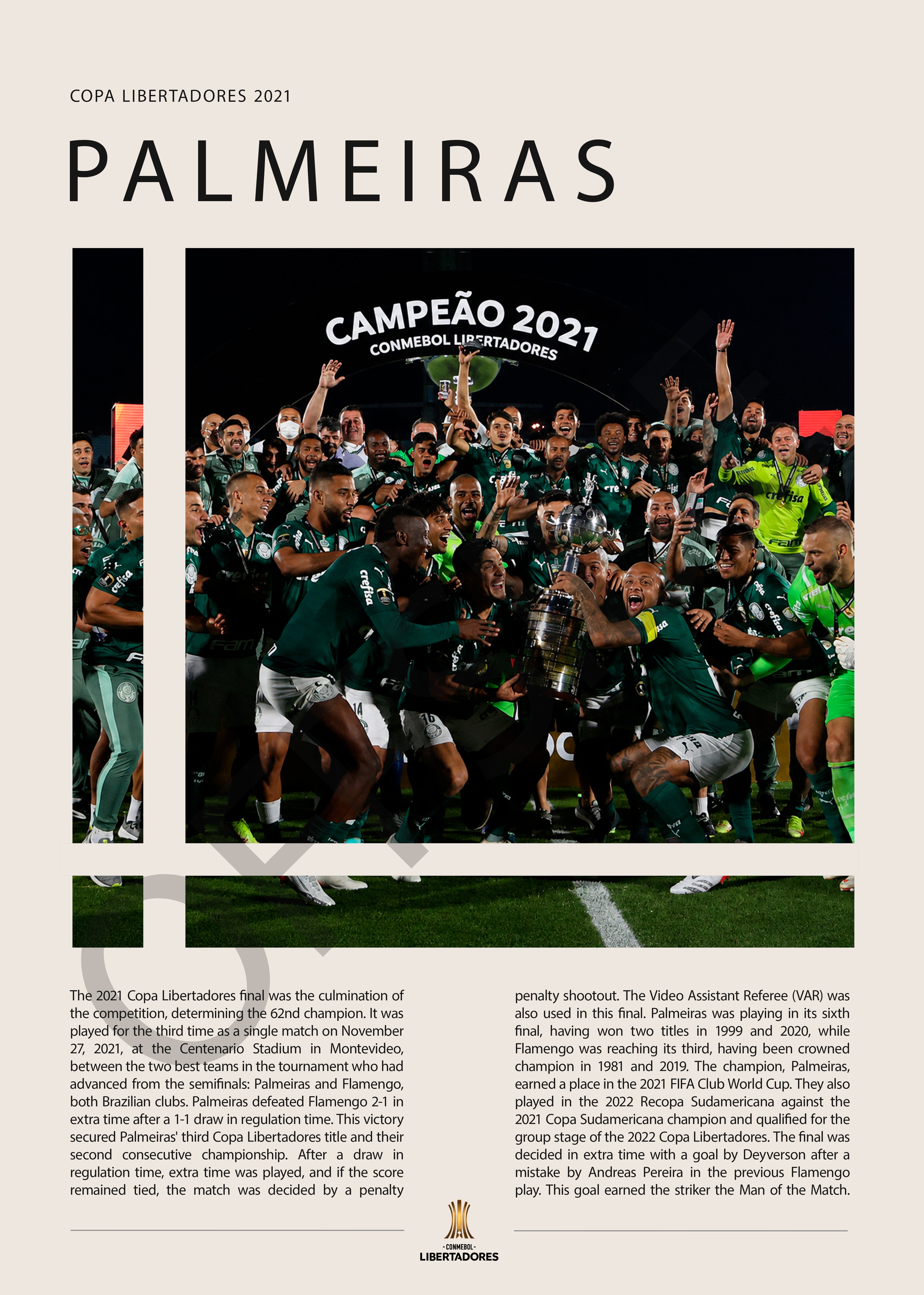 Palmeiras Campeón Copa Libertadores 2021 - detalle del diseño