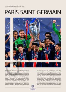 Paris Saint-Germain Campeón Champions League 2025 - detalle del diseño