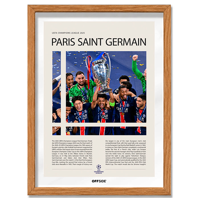 Paris Saint-Germain Campeón Champions League 2025 - marco madera