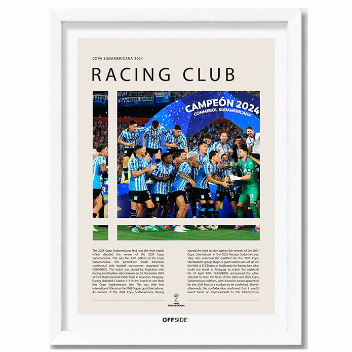 Racing Club Campeón Copa Sudamericana 2024 - marco blanco