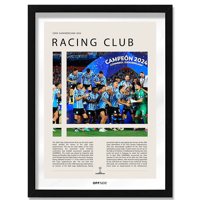 Racing Club Campeón Copa Sudamericana 2024 - marco negro