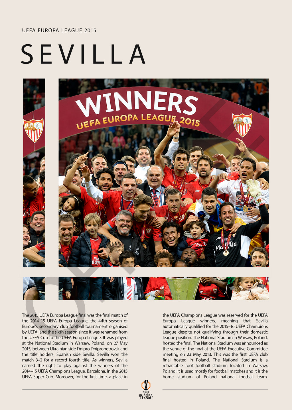 Sevilla FC Campeón Europa League 2015 - detalle del diseño