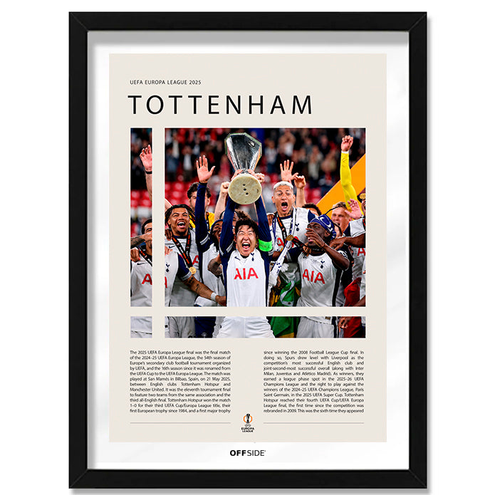 Tottenham Hotspur Campeón Europa League 2025 - marco negro