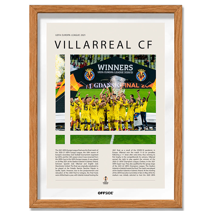 Villarreal Campeón Europa League 2021 - marco madera